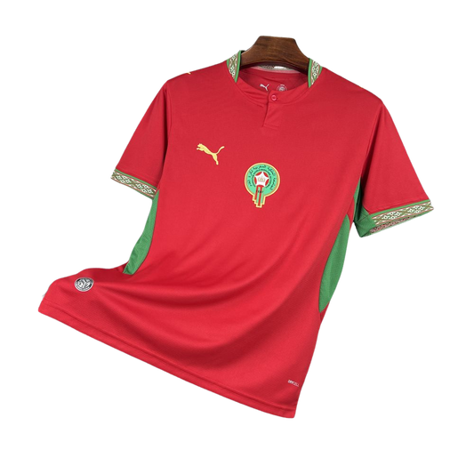 camisa marrocos 2026 titular vermelha camiseta seleção marroquina masculina nova atual copa do mundo uniforme jogo futebol marrocos premium
