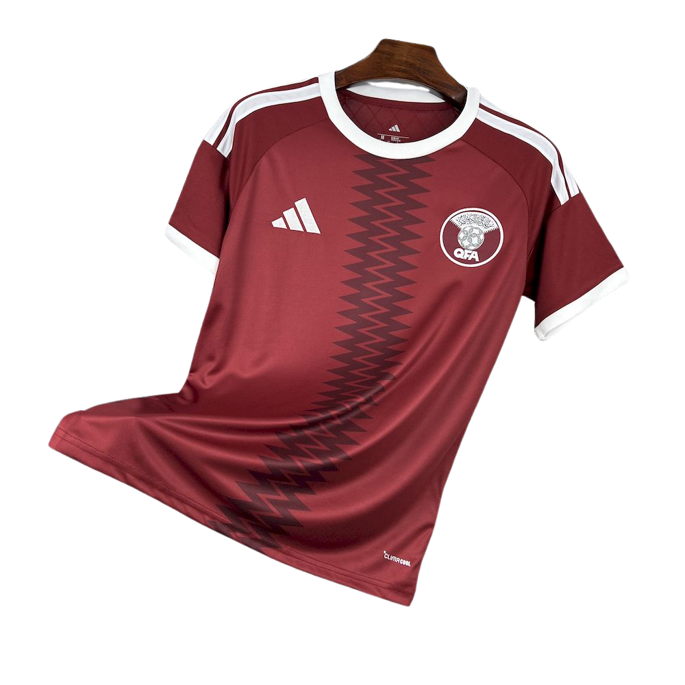 camisa qatar 2026 titular vinho camiseta seleção qatar masculina nova atual copa do mundo uniforme jogo futebol qatar premium