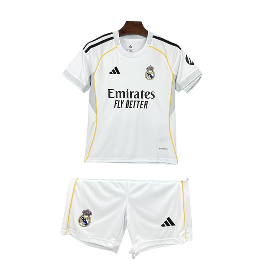 kit-infantil-real-madrid-l-2025-26-nova-lançamento-lancamento-conjunto-infantil-branca-hp-emirates-fly-better-adidas-cr7-cristiano-ronaldo-crianca-criança-home-primeira-oficial-europeu-uniforme-camiseta